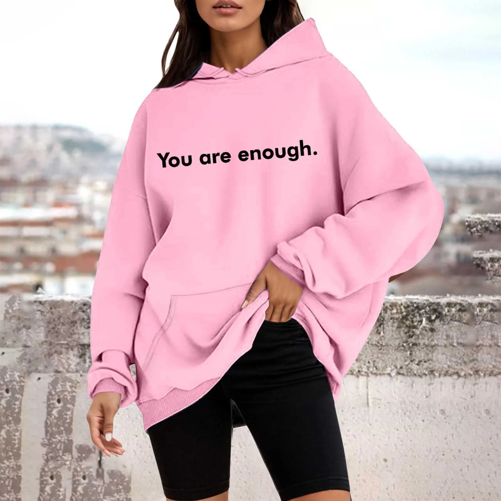 Autumn Y2k Hoodies Young Women Printed Letter Dear Person Behind Me Casual Hoodie Aesthetic Hoody Sweatshirt Tops Female