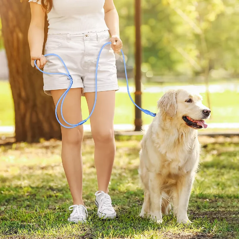 مقود حيوانات أليفة من السيليكون PVC عالي الجودة مقاوم للماء ومتين، مناسب لتدريب الكلاب الصغيرة والمتوسطة والكبيرة.