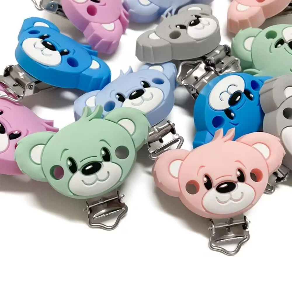 1pcs food grade cute koala Silicone clip Focal Beads DIY Pacifier Chain Clips Toy Jewelry Accessories