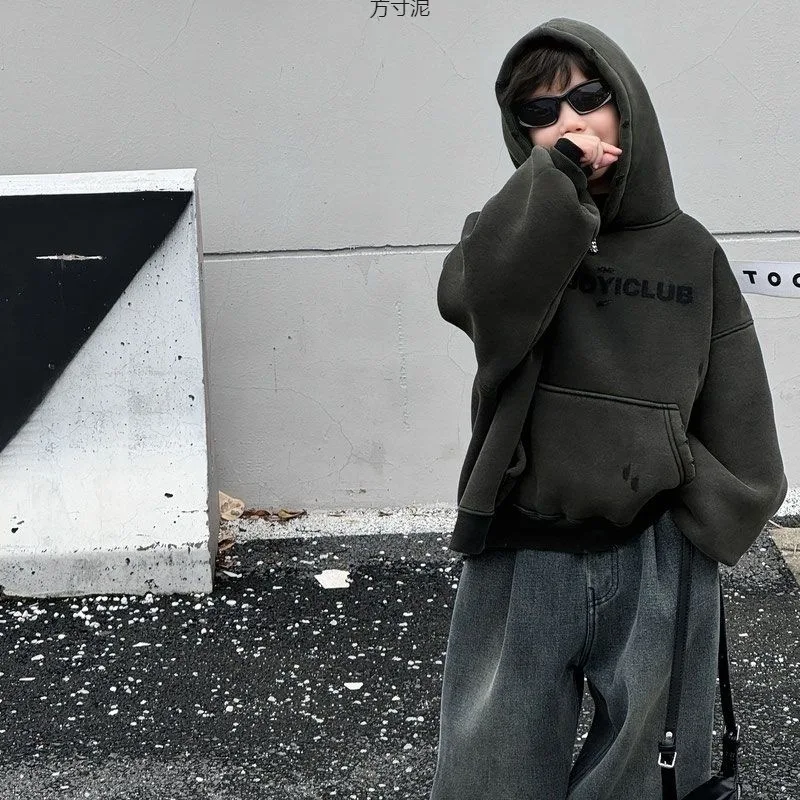 

Boys Lining Thicken Denim Trousers Baby Warm Casual Kids Denim Pants Winter Plush Kids Pants New Children's Clothing Jeans