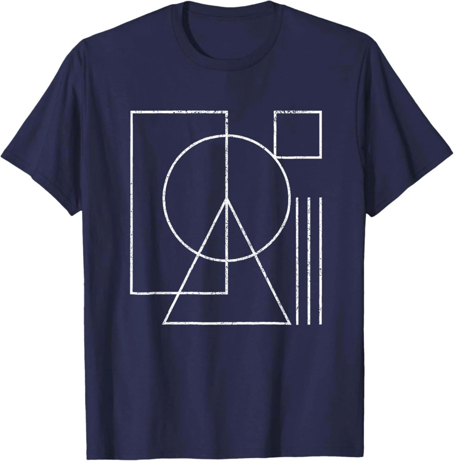 Geometric Rectangle Circle Triangle Square Shape Lines Peace TShirt Summer Casual T Shirt Cotton Graphic Tee Camiseta Streetwear