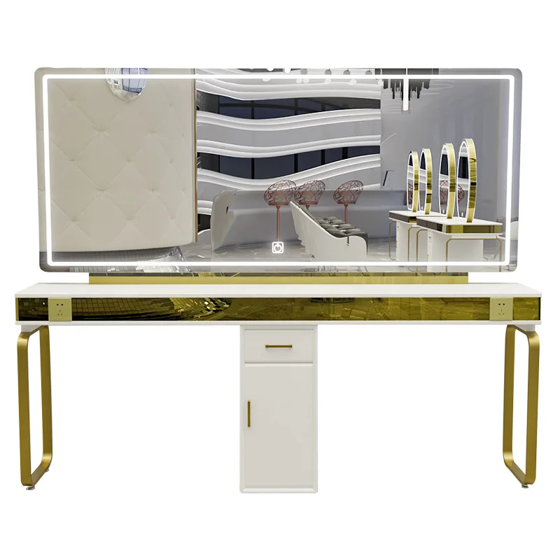 Barber Shop Mirror Hair Salon Special Light Mirror Internet celebrity hair salon Perm, dye and cut hair with cabinet
