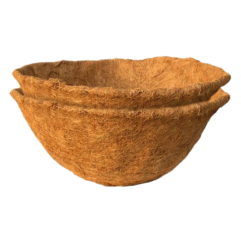 

BAAR-2PCS Round Replacement Liner For Hanging Basket, 12 Inch Coconut Fiber Plant Basket Liner For Garden Planter Flower Pot