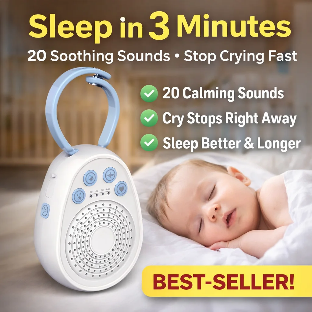 Macchina per Rumore Bianco per Neonati, Aiuta a Dormire in 3 Minuti, 20 Suoni Rilassanti, Dispositivo Portatile USB Mini per Sonno, per Viaggi e Culla