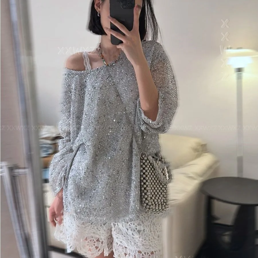 レディース キラキラ ルーズフィット トップス キラキラ パーティーシャツ グリッター カジュアル ブラウス クラブ ナイト デート 衣装