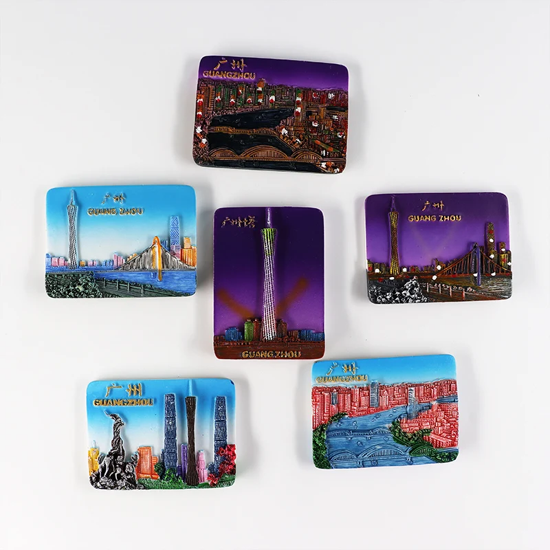 China Guangzhou tourist souvenir decoration paste fridge magnets refrigerator paste Guangzhou tower tour Pearl River Collection