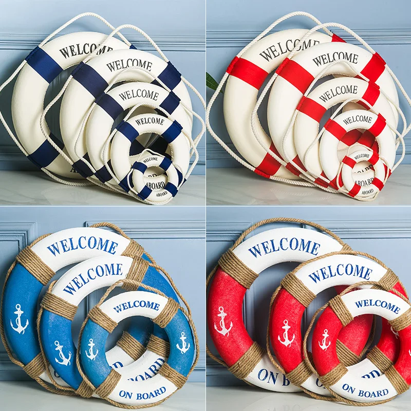 Nautical Lifebuoy Model Decoration Mediterranean Home Decoration Hanging Nautical Theme Beach House Decorative Wall Hangings