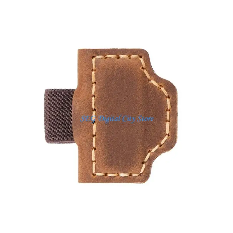 

U75B Leather Pen Holder Leather Elastic Pen Rings Holder Notebook Pen Holder for Journal Planners Folder Clipboard