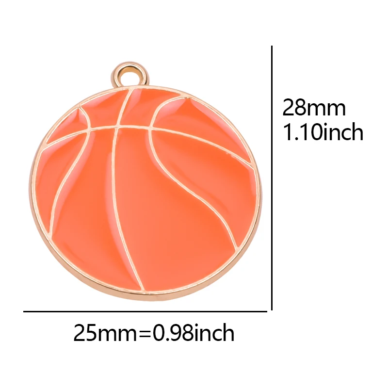 20PC/lot 25x28mm Sport Basketball Pendant Charm DIY Jewelrys For Bracelet Necklace Earrings Making