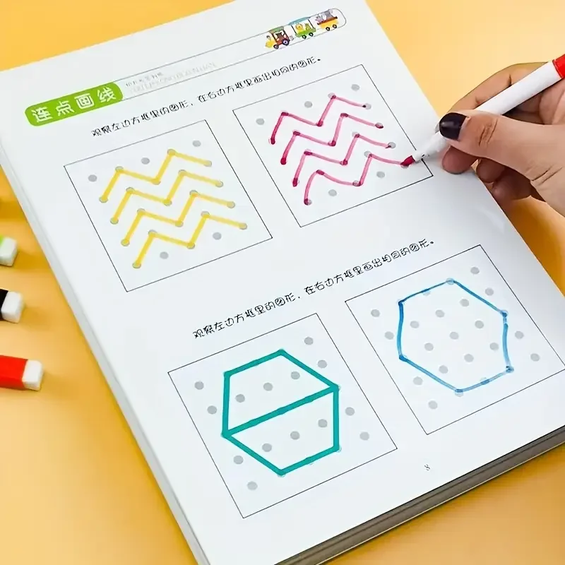 Reusable Children Montessori Magic Practice Copybook Magical Tracing Workbook Control Training Book Drawing Education Books