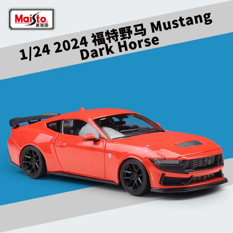 

Коллекционная модель суперкара 2024 Ford Mustang Dark Horse, имитационная модель автомобиля из сплава, игрушка, подарок для парня