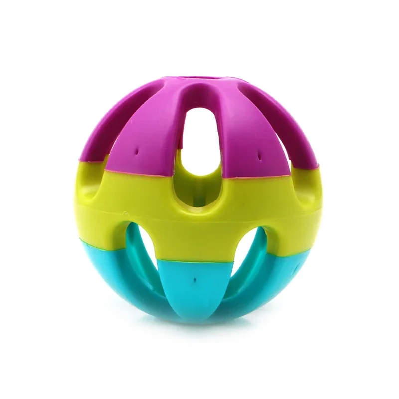 7.5cm ABS Pet Cat Dog Puppy Jingle Bell Ring Ball Round Roll Fetch Play Chewing Toy Multicolor Training Toys Interactive