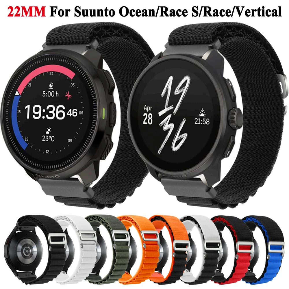 22mm Breathable Nylon Strap For Suunto Ocean / RACE S / 5 9 Peak Pro Watch Band For Suunto Vertical Wristband Bracelet