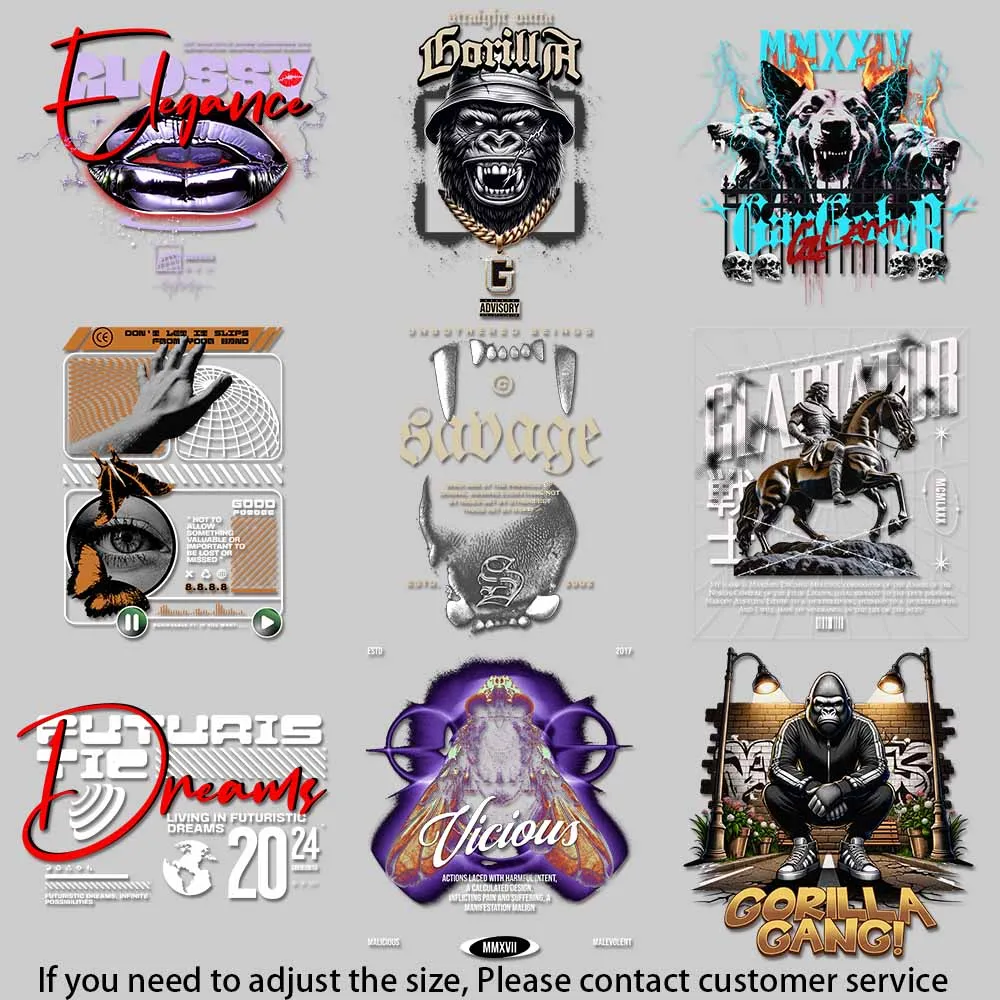 Edgy DIY Apparel Decals: Mix of Space, Insects & Slogans (Feeling Amusement, Future) for Unique Custom Fashion