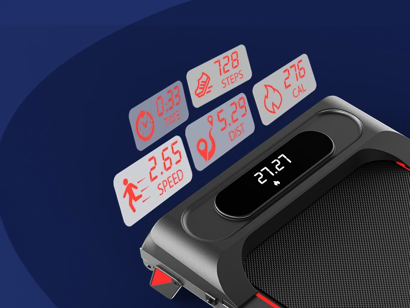 Leises Laufband für unter den Schreibtisch, 2,25 PS, 100 kg Tragkraft, 4% Steigung, tragbares, kompaktes elektrisches Laufband für Zuhause und Büro – Detail 7