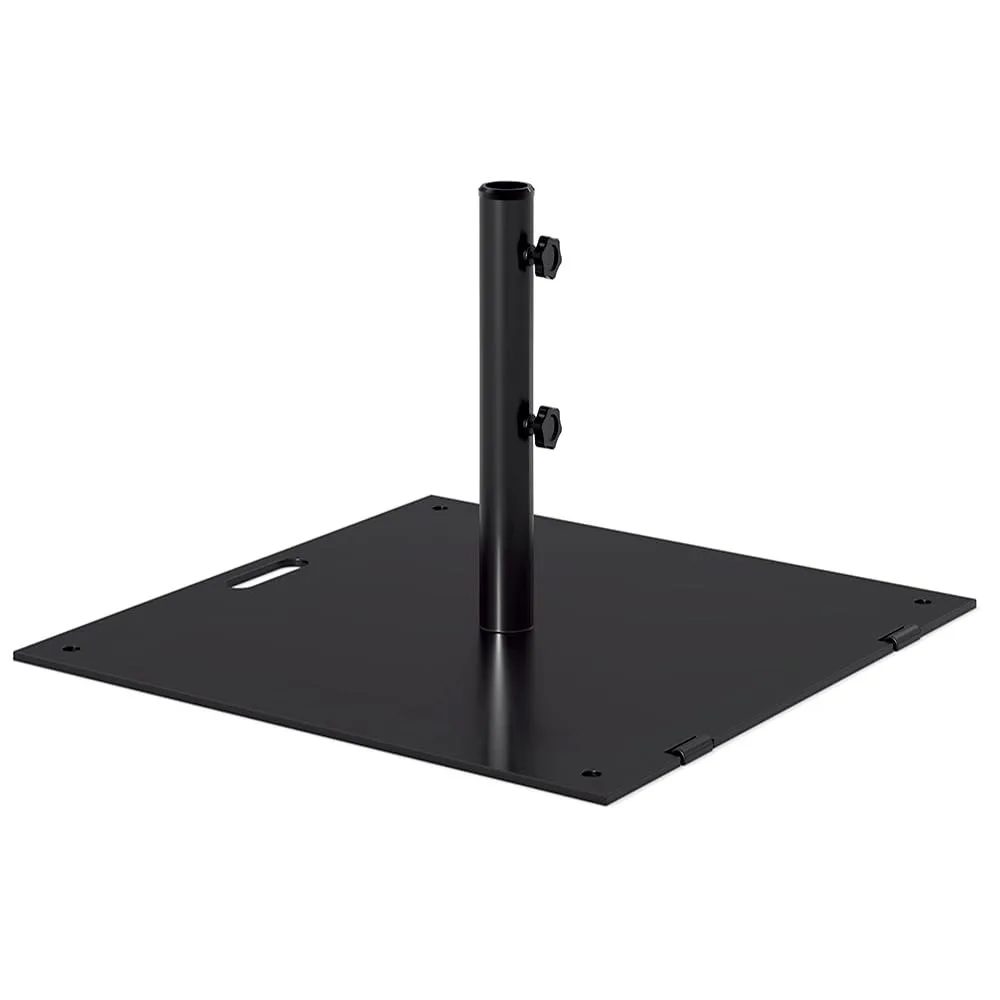

Umbrella Base 40lbs with Stainless Steel Umbrella Tube, Heavy Duty Square Steel Umbrella Stand with Roller, Black, Customized
