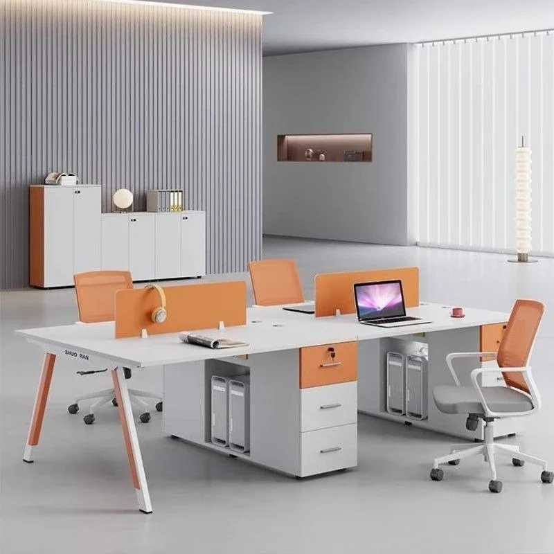 Office desk and chair combination simple modern screen computer desk 2/4/6 staff desk office
