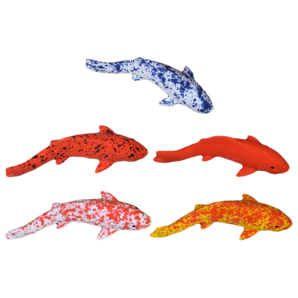 

5pcs Mini Koi Fish Figurines Realistic Resin Goldfish For Aquarium Tank Garden Pond Desktop Decor Simulation Carp Fish Ornament