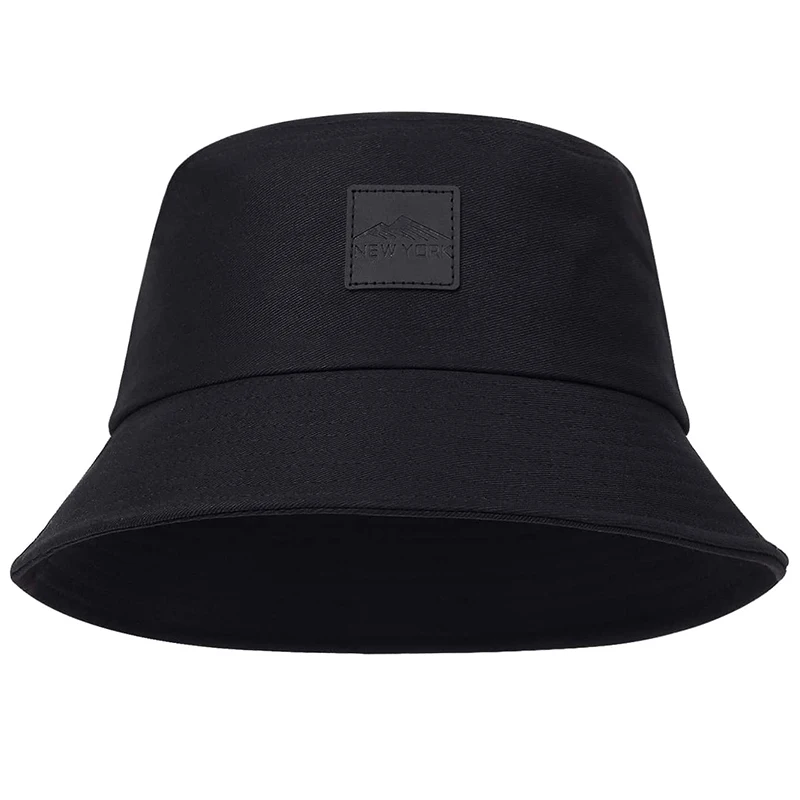 Unisex New York Leather Label Personality Bucket Hats Fishermen Caps Outdoor Casual Cap Sunscreen Hat