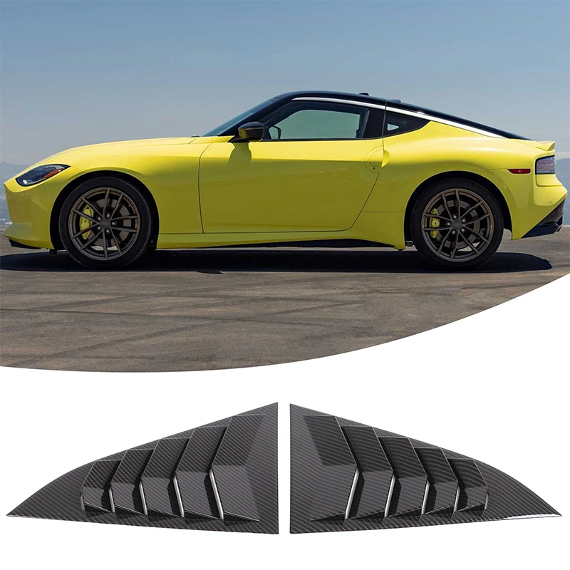 

For Nissan Z RZ34 400Z Fairlady Z 2021-2025 ABS Carbon Car Rear Side Window Blind Shutter Louver Cover Trim Exterior Accessories