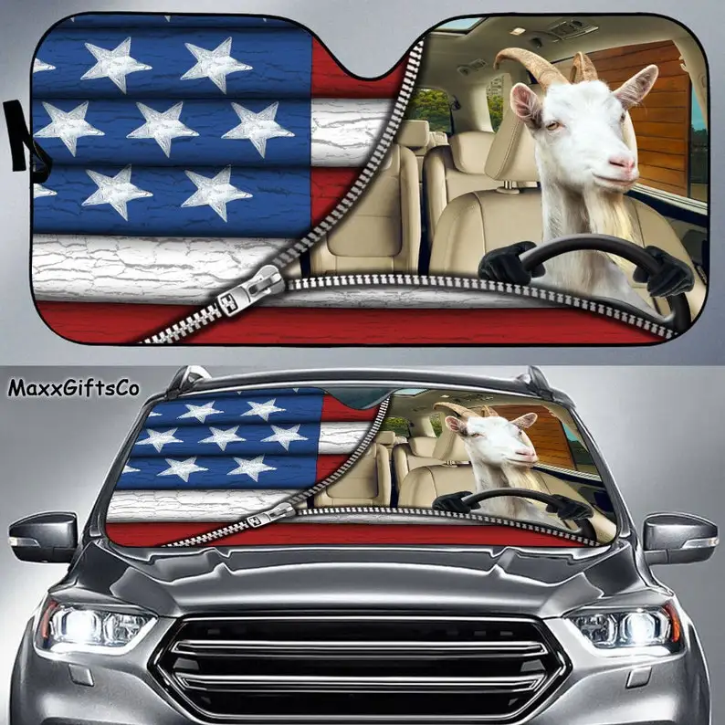 

Goat Car Sun Shade, Goat Windshield, Goat Sunshade, Goat Car Accessories, Car Decoration, Gift For Dad, Mom