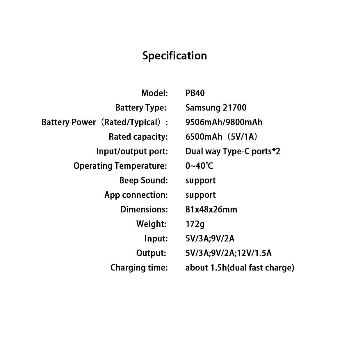 ISDT-cargador portátil PB40, batería externa de 10000mAh, Max, 36W, USB-C Dual, carga rápida para iPhone 14, 13, 11, iWatch, Samsung S20