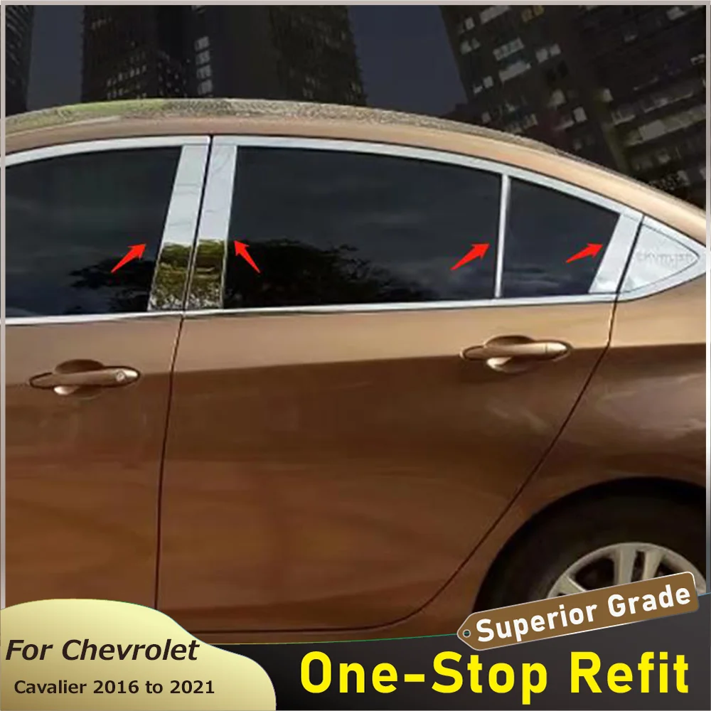 For Chevrolet Cavalier 2016 2017 2018 2019 2020 2021 Car Door Window Pillar Post Column Cover Trims Sticker External Accessories