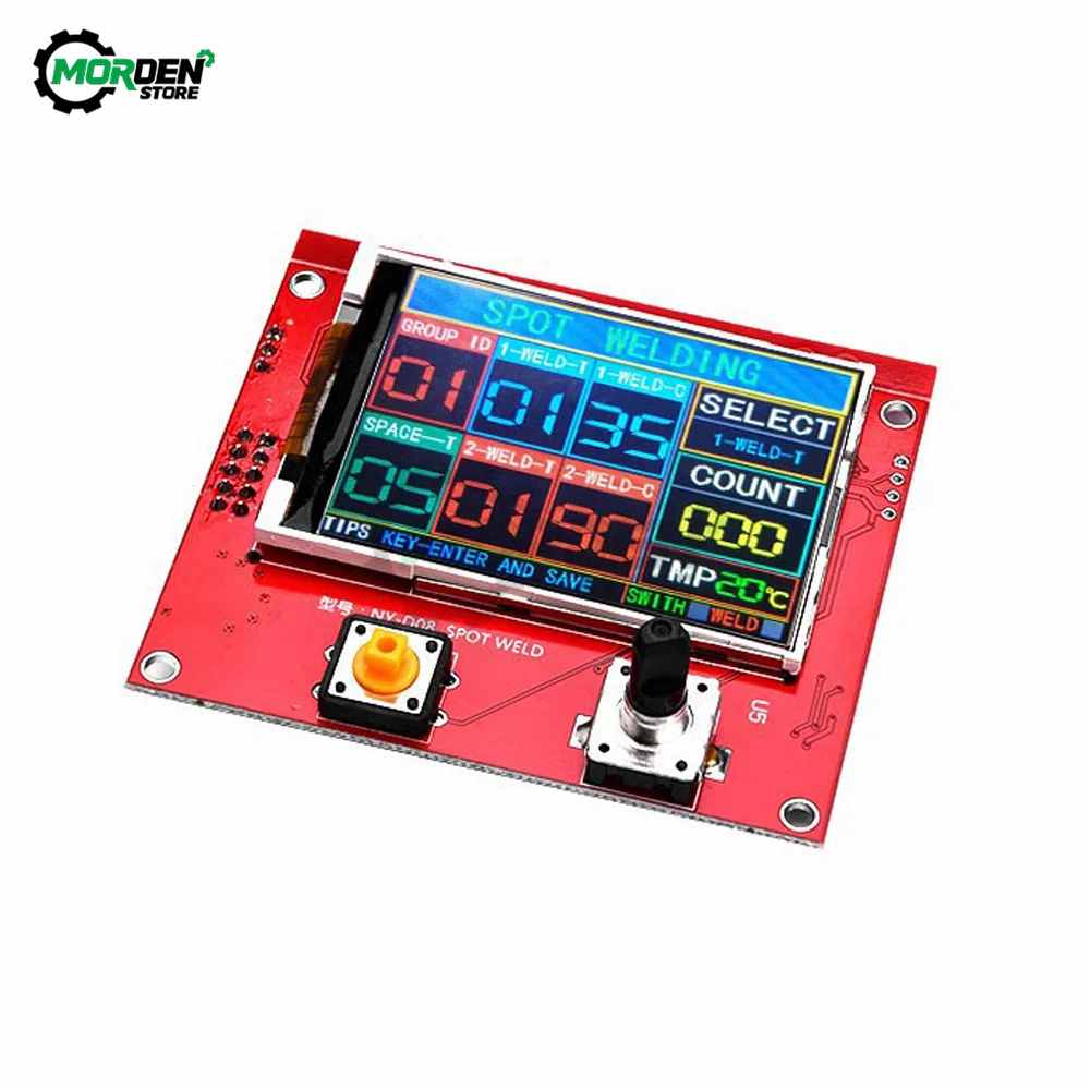 NY-D08 Spot Welding Machine Controller Spot Welder Pneumatic LCD Display with Temperature Sensor for 18650 Battery Repair Tool