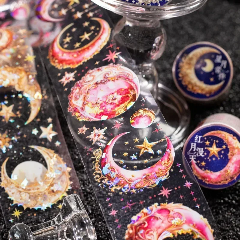 1 גליל קלטת ירח אור סודי של אור כף היד חומר מדבקת מדבקה חלום לילה ירח גזוז 50 מ 