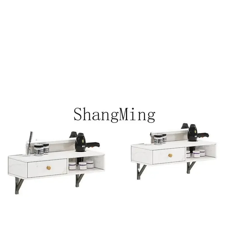 

FG barber shop wall-mounted hair salon storage mirror hair rack cabinet hair salon tool cabinet