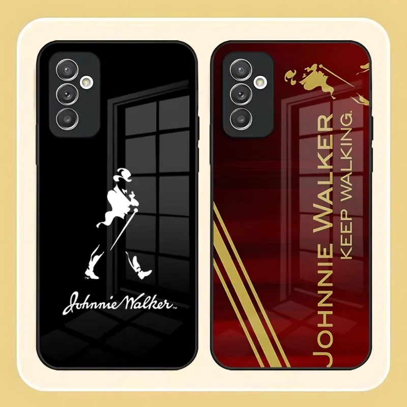 Чехол для телефона с логотипом Johnnie Walker, стеклянная задняя крышка для Samsung A54, A52, A22, A21, A71, A20, A31, A12, A51, A14, A34, A32, A72, A30, A81