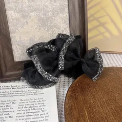 1 bow hair clip Simple new back head bun big grab clip small fragrant shark clip delicate hair accessories