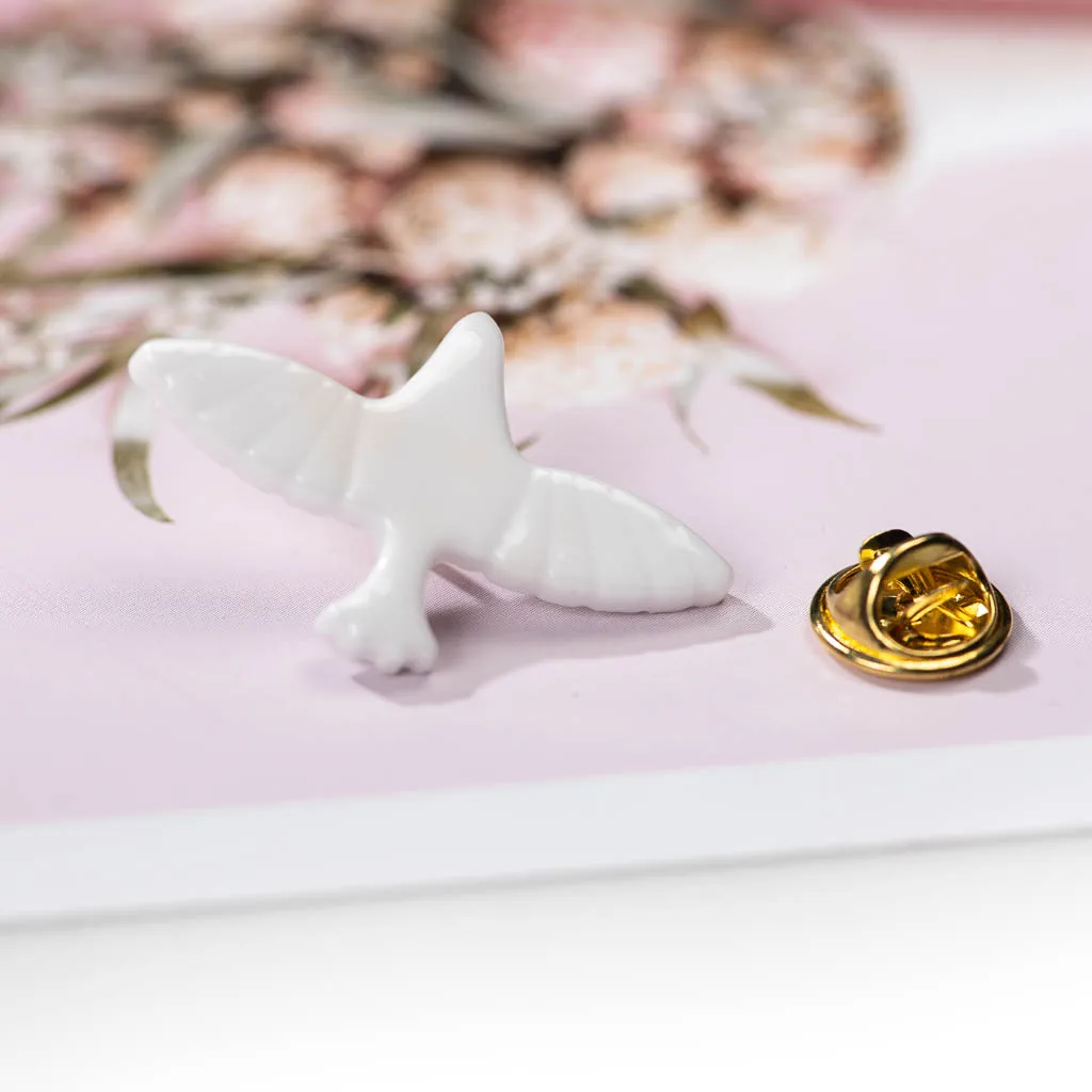 Ice crack Dove Of Peace Ceramic Brooch Fashion Popular Hand Made Jewelry Student Lover Gift #FY420