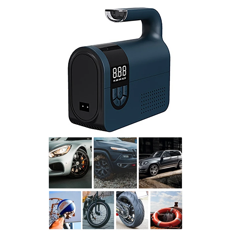 Tire Inflator For Car 12V DC Portable Air Compressor For Car Tires With Led Light Digital Air Pump For Car, Bicycles