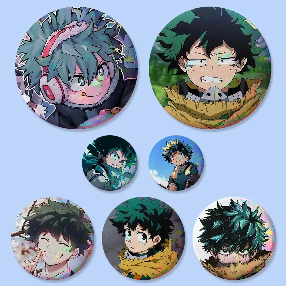 Anime-Charakter I-Izuku K-Katsuki Abzeichen, runde kreative Anstecknadel, Brosche, Taschen-Deko-Accessoires, Geschenke für Fans und Freunde