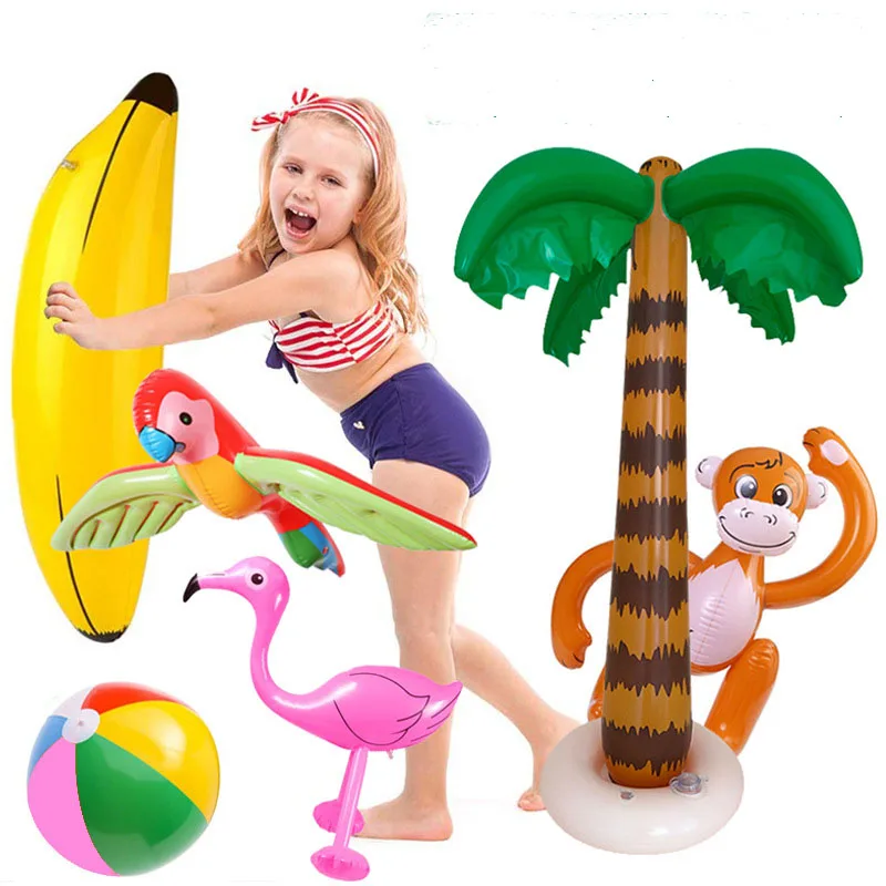 Inflatable Big Coconut Tree Balloon 90cm Palm Tree Hawaii Beach Wedding Birthday Ballon Decor Tropical Simulation Plant Balloon