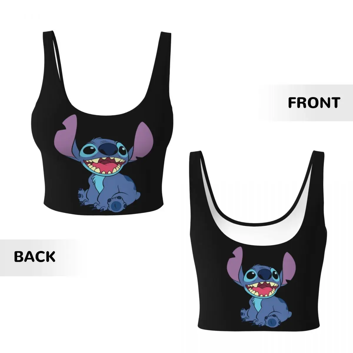 Custom Stitch Anime Sports Bra for Women High Impact Workout Yoga Crop Top