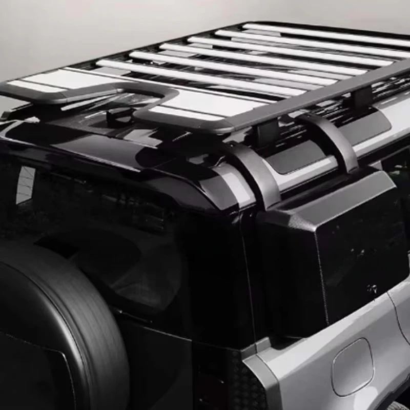 New Upgraded External Modification 2-piece Set Side Ladder Multi-Function Roof Platform Rack for Land Rover Defender Accessories