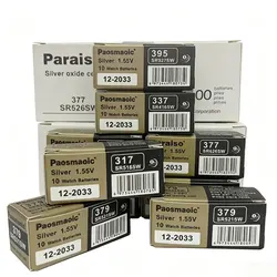 10pcs 377 SR626SW 364 SR621SW 371 SR920SW 395 SR927SW 394 SR936SW 317 321 SR616SW 1.55V Silver Oxide Battery for Watch Batteries