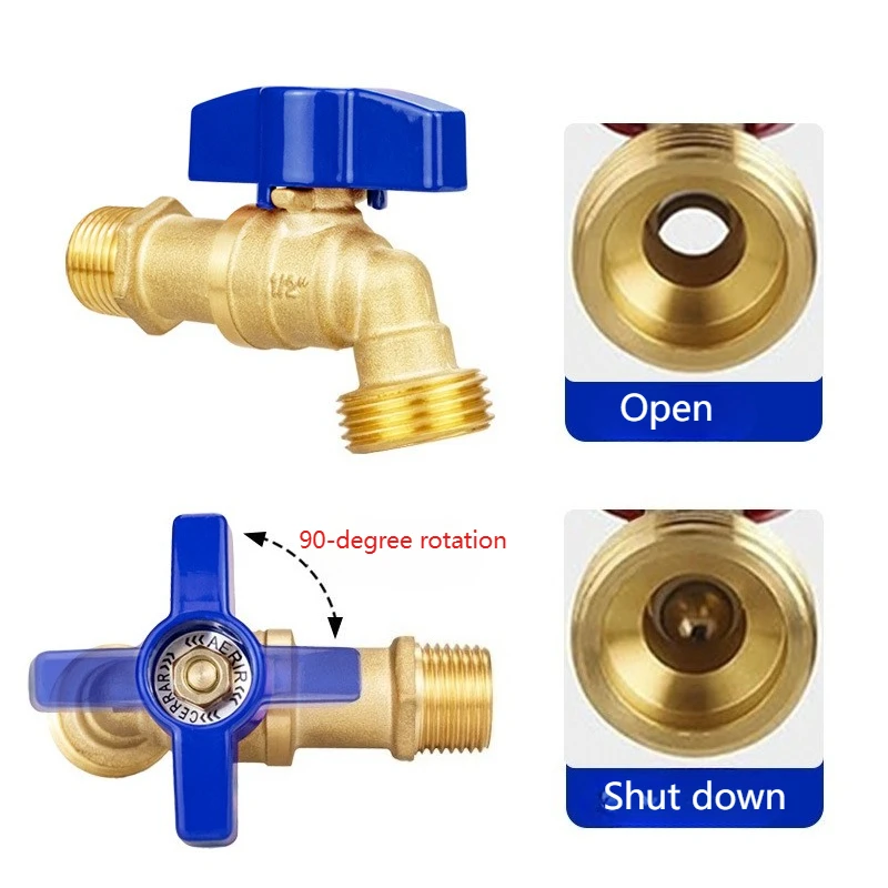 Bronze American Standard NPT outdoor 4-inch faucet for washing machine, garden and patio, flower watering threaded faucet