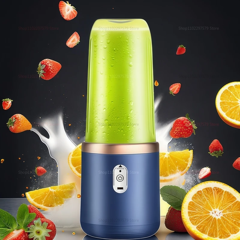 Multifunction Double Cup Juicer 400ml USB Rechargeable Portable Electric Juicer 6 Blade Fruit Blender for  Home Kitchen Tool image 4