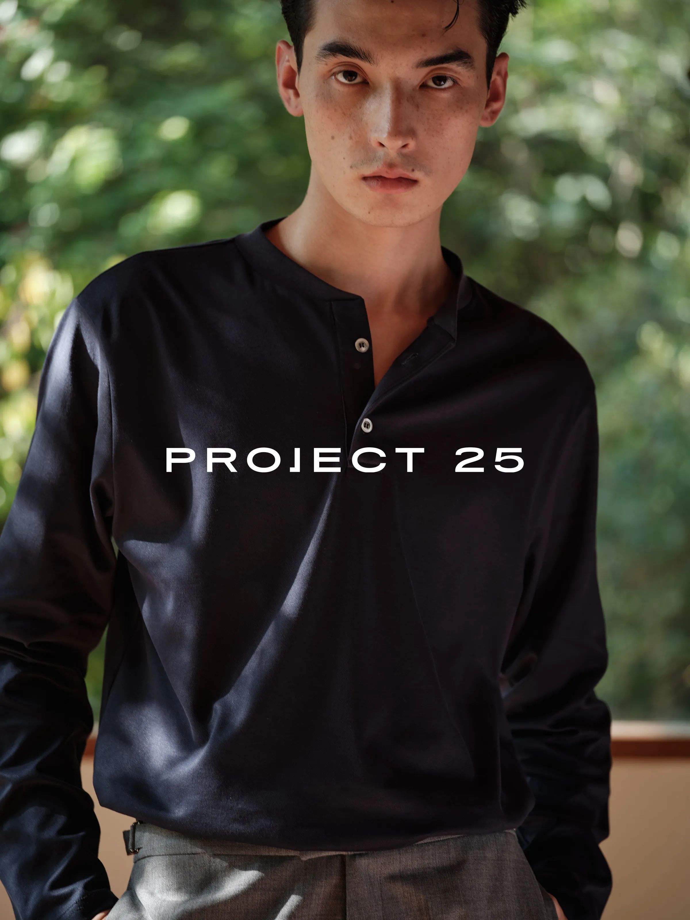 PROJECT 25 Men's Vintage Henley-Baseball Collar Long-Sleeve Tee – Oversized Silhouette,  Versatile Casual Base Layer