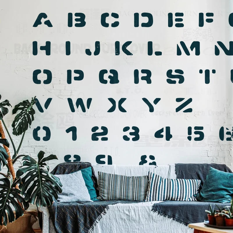 Трафарет 20–40 см для стены, буквы, имя, номер, алфавит, высказывание Abc, свадебное торжество (ИСЬ ТОЛЬКО ДЛЯ ОДИНЕ ЛЕТЕРА) S909