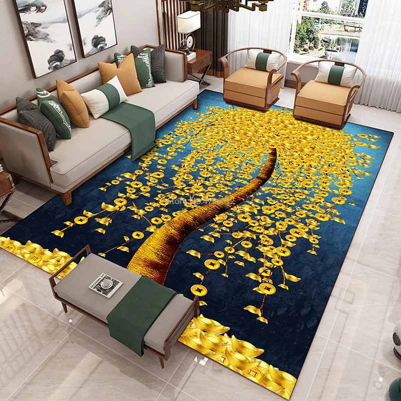 200X300CM Golden Diamond Velvet Carpet Living Room Coffee Table Blanket Bedroom Bedside Carpet Study Mats Can Be Customized