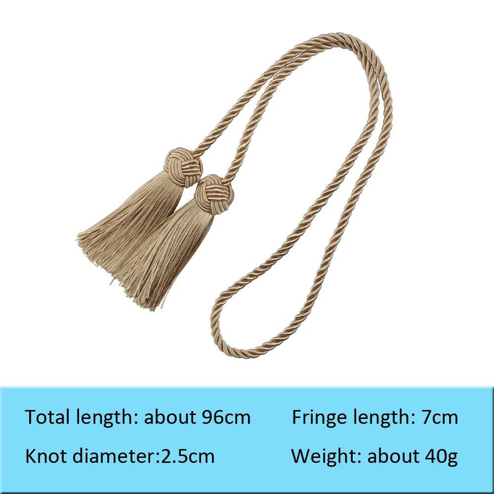 1PC Curain Tiebacks With 2 Head Tassels Curtain Clips Rope Tie Backs Holdbacks Home Accessories Decorative