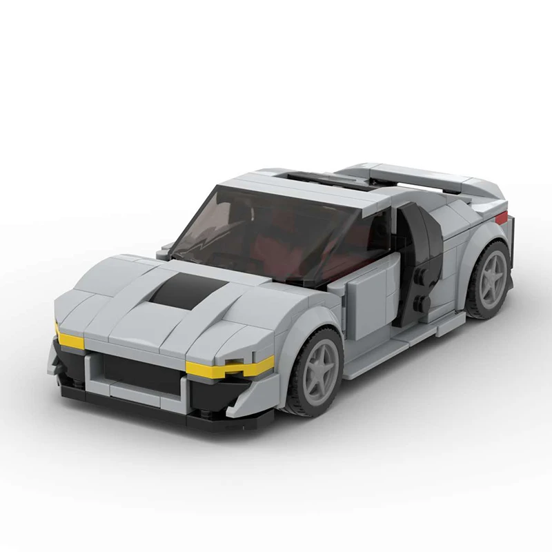 MOC-39070 Creative Car Model Building Block Set Light Grey Speed 8 Grid Sports Car puzzle assembly children's toy gift