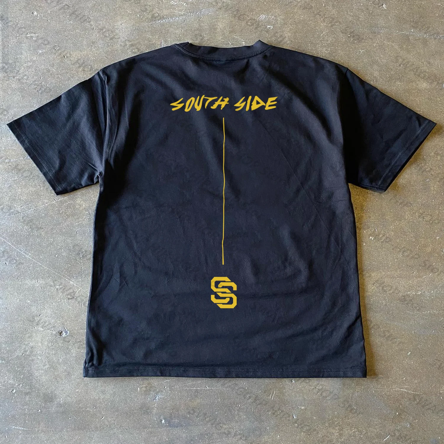 

[XNF Official Store]260 Of Grams Heavy Cotton! SOUTH SIDE Amei khaki Niche Design Vintage Oversize Hip-hop Street T-shirt Tops