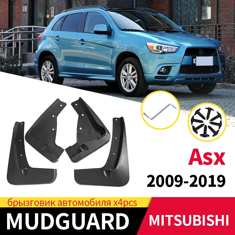 Mud Flaps For Mitsubishi Asx 2009-2019 Set Mudguards Splash Guards Fender Matte ABS Dust-proof Accessories 4pcs Black