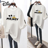 Mickey Mouse Print Plus Size T-shirt Disney Summer New Cotton Women's T-shirt Y2K Retro Loose Casual Short Sleeved Top