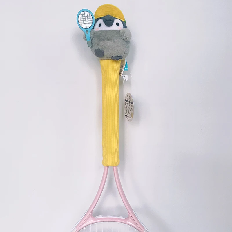 Penguin-Handle Protective Cover for Racket Handle, Gel, Decorativo, Bonito, Meninas, Poeira, Badminton, Tênis, Raquete